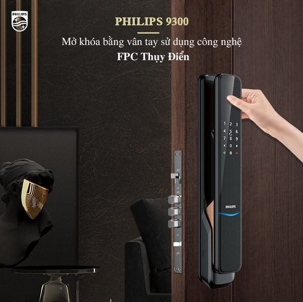 Khóa điện tử 9300 Philips sử dụng công nghệ vân tay hiện đại nhất