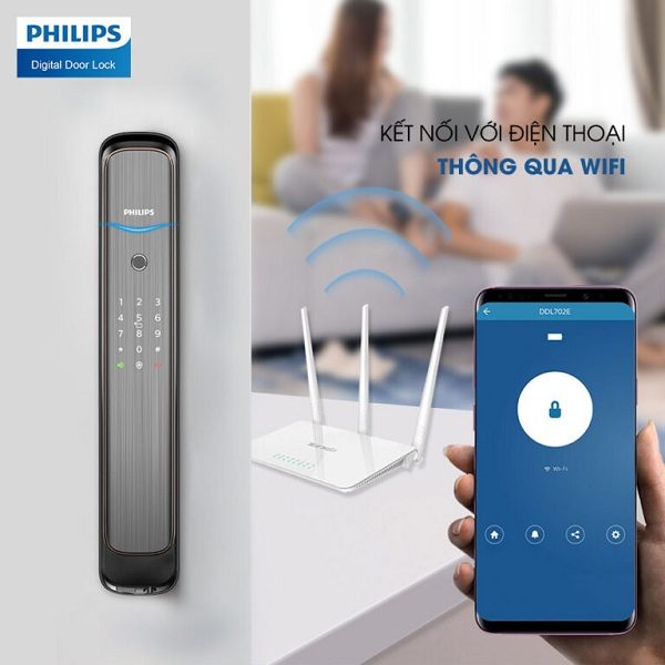 Khóa vân tay Philips DDL702E – Quản lý khoá cửa bằng app mobile